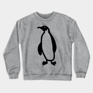 Cute Animals Black Line Penguin Doodle Crewneck Sweatshirt